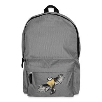 Bunter Vogel im Flug - Druckvorlage handgeschnitzt - Rucksack - Mittelgrau - Vorne