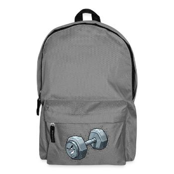 Wütende Hantel Cartoon - Rucksack - Mittelgrau - Vorne