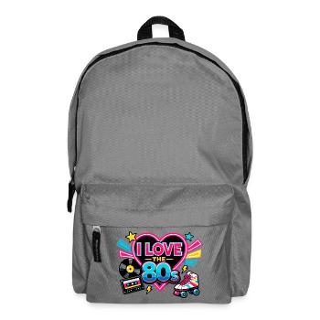 I Love the 80s Neon Heart - Backpack - elephant grey - Front