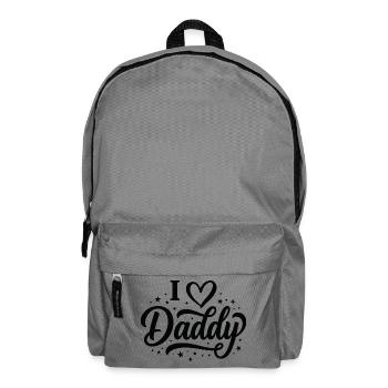 I Love Daddy Script with Stars - Backpack - elephant grey - Front