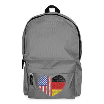 Herzflagge USA-Deutschland - Rucksack - Mittelgrau - Vorne
