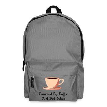 Angetrieben von Kaffee und Papa-Witzen - Rucksack - Mittelgrau - Vorne