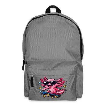 Patineur axolotl rose avec lunettes de soleil - Sac à dos - gris éléphant - Devant
