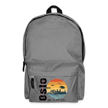 Oslo Skyline Silhouette - Rucksack - Mittelgrau - Vorne
