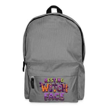 Resting Witch Face – lustiger Halloween-T-Shirt-Zaun - Rucksack - Mittelgrau - Vorne