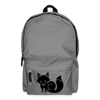 Fuchs Silhouette – Waldtier Minimal Motiv - Rucksack - Mittelgrau - Vorne
