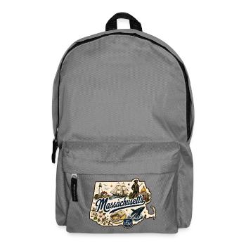 Massachusetts Vintage State Pride Aufkleber - Rucksack - Mittelgrau - Vorne