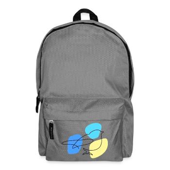 Lineart Blue with Pastel Shapes - Backpack - elephant grey - Front