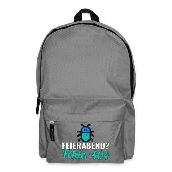 Feierabend? Fehler 404 – Shirt für Entwickler - Rucksack - Mittelgrau - Vorne