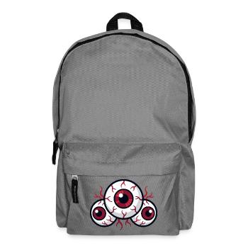 Unheimliche Augenäpfel mit roten Adern und dunklen Pupillen - Rucksack - Mittelgrau - Vorne