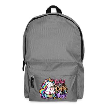 Fueled by Coffee Unicorn Magic - Rucksack - Mittelgrau - Vorne