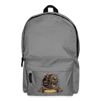 Unheimliches Halloween: Hexe, Vampir und Kind - Rucksack - Mittelgrau - Vorne
