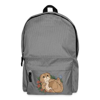 Florales Scottish Fold-Kätzchen - Rucksack - Mittelgrau - Vorne