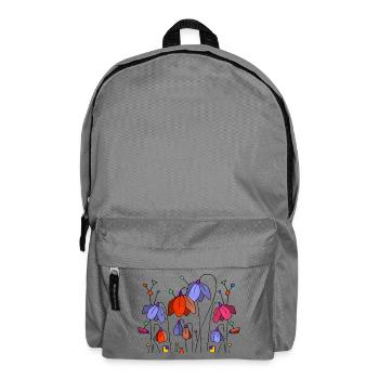Blumen - Rucksack - Mittelgrau - Vorne