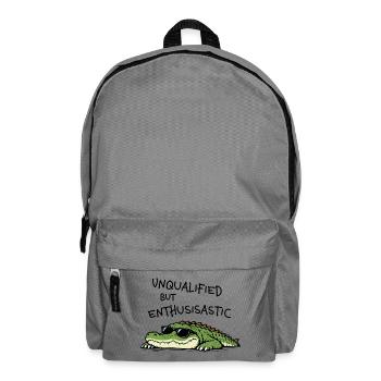 Unqualified but Enthusiastic – Lustiges Krokodil - Rucksack - Mittelgrau - Vorne
