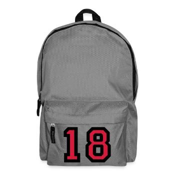 The number 18 - number eighteen - Backpack - elephant grey - Front