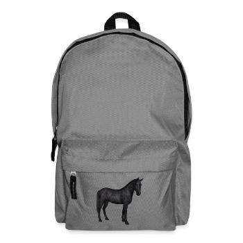 Elegant Gray Arabian on Dark Foundation - Backpack - elephant grey - Front
