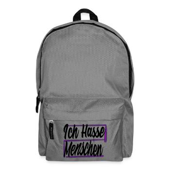Ich hasse Menschen - Rucksack - Mittelgrau - Vorne