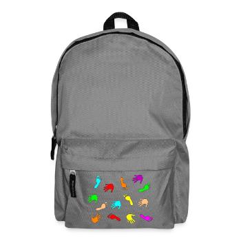 Colorful hands & feet - Backpack - elephant grey - Front