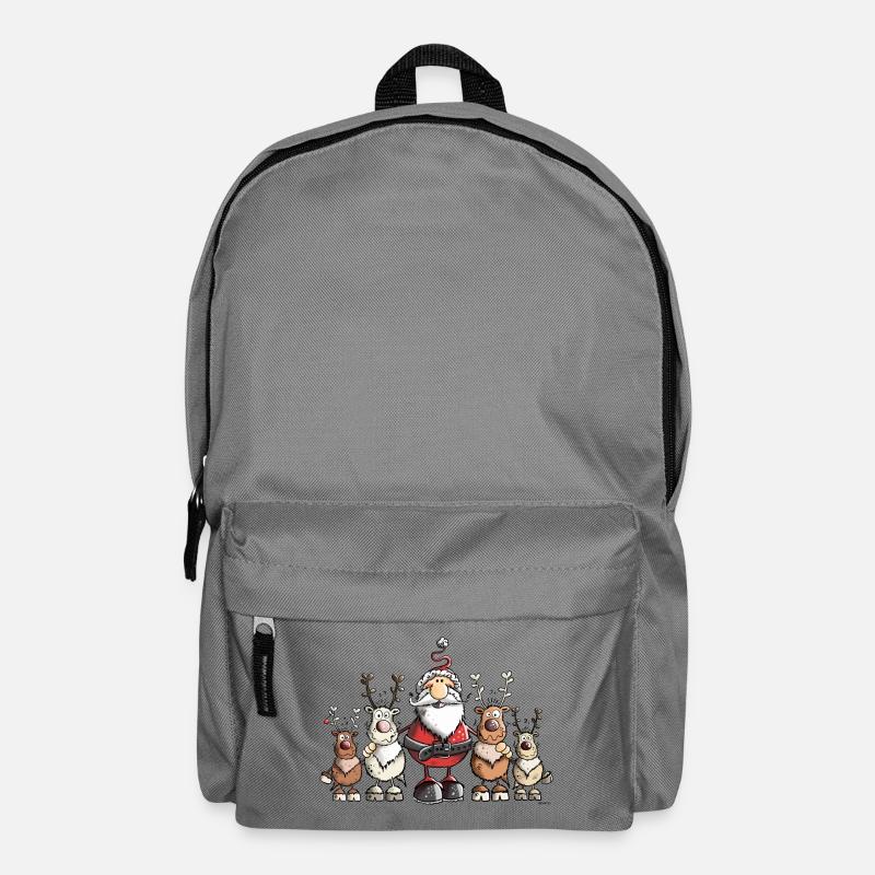 Père Noël avec des rennes - Sac à dos - gris éléphant
