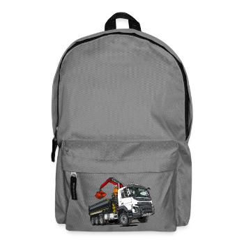 LKW mit Kran - Rucksack - Mittelgrau - Vorne