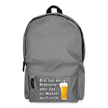 Bier löst keine Probleme, aber das tut Wasser... - Rucksack - Mittelgrau - Vorne