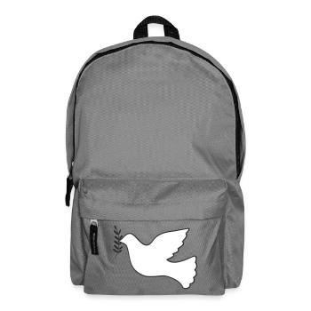 Friedenstaube mit Zweig - Rucksack - Mittelgrau - Vorne