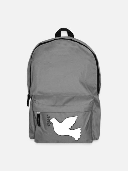 Friedenstaube mit Zweig - Rucksack - Mittelgrau