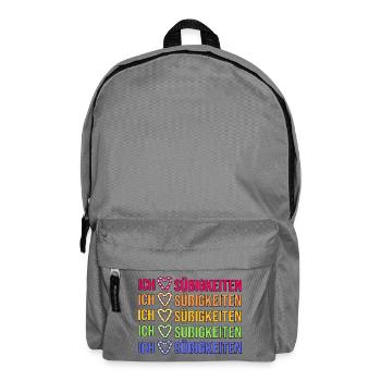 Ich Liebe Süßigkeiten Herz Naschkatzen Statement - Rucksack - Mittelgrau - Vorne