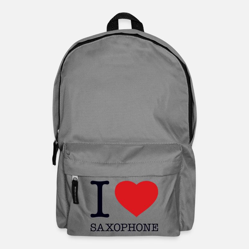 I LOVE SAXOPHONE Saxofon - Rucksack - Mittelgrau