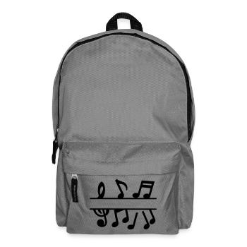 Notes de musique avec bannière de texte de clé musicale - Sac à dos - gris éléphant - Devant