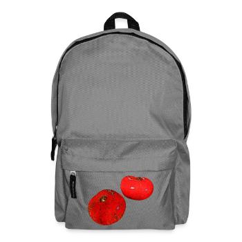 Tomaten in Ölfarboptik, Küche, Vegetarier - Rucksack - Mittelgrau - Vorne