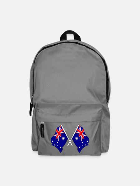 Zwei gekreuzte Flaggen Australiens - Rucksack - Mittelgrau