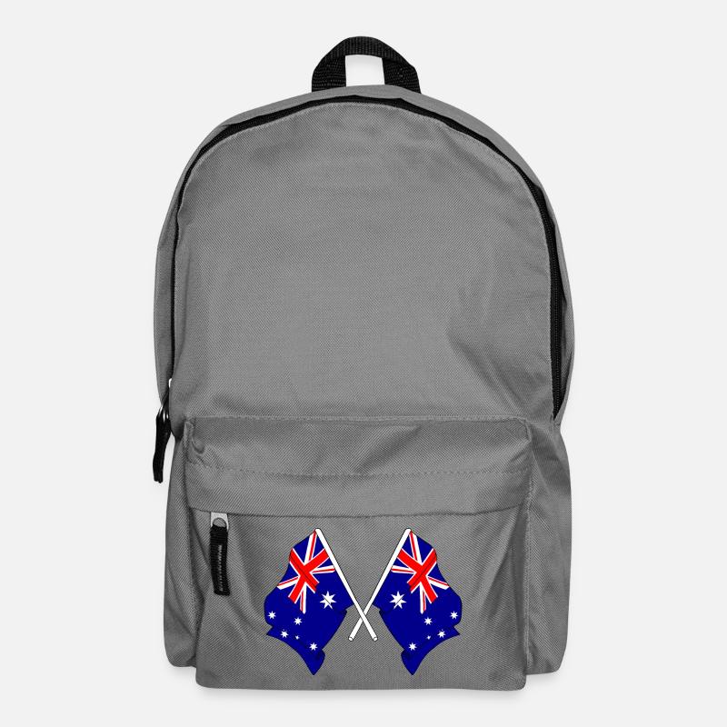 Zwei gekreuzte Flaggen Australiens - Rucksack - Mittelgrau
