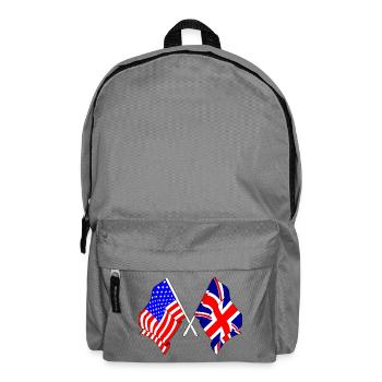 Flagge USA und Flagge England - Rucksack - Mittelgrau - Vorne