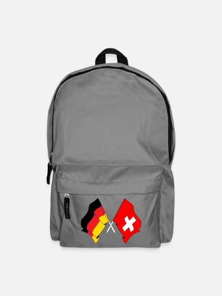 Flagge von Deutschland und Flagge Schweiz - Rucksack - Mittelgrau