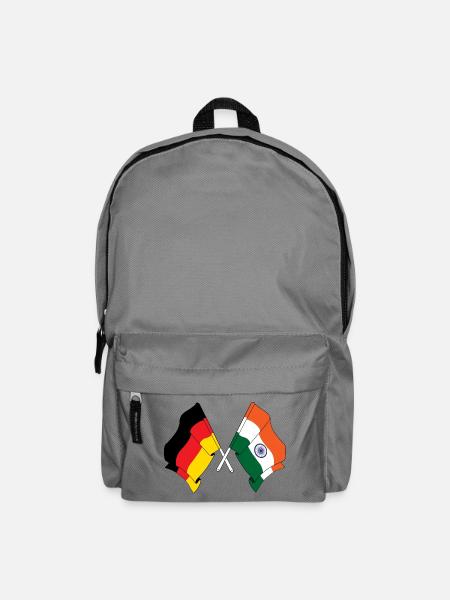Flagge von Deutschland und Flagge Indien - Rucksack - Mittelgrau