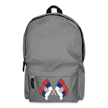 Two flags Serbia crossed - Backpack - elephant grey - Front