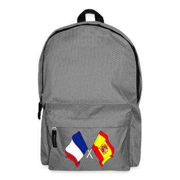 Deux drapeaux croisés de la France et drapeau de l’Espagne - Sac à dos - gris éléphant - Devant
