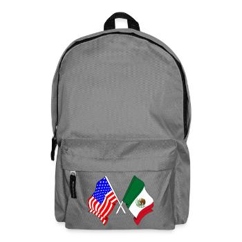 Flagge der USA und Flagge Mexiko gekreuzt - Rucksack - Mittelgrau - Vorne