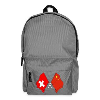 Flagge der Schweiz und Flagge China - Rucksack - Mittelgrau - Vorne