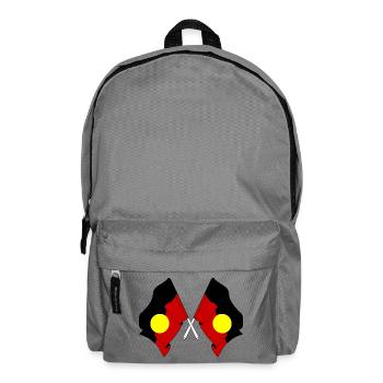 Zwei Flaggen von Aborigines gekreuzt - Rucksack - Mittelgrau - Vorne