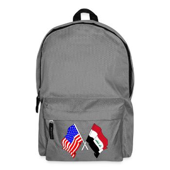 Flag of the USA and flag of Iraq - Backpack - elephant grey - Front