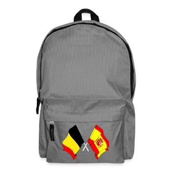 Flagge Belgien, Flagge Spanien - Rucksack - Mittelgrau - Vorne
