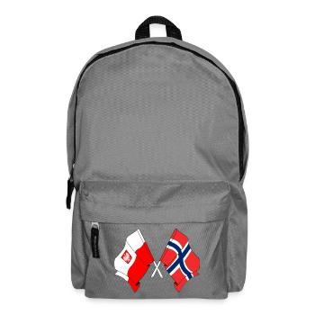 Flag Poland and flag Norway - Backpack - elephant grey - Front