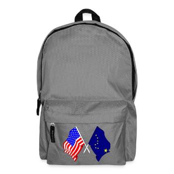 USA-Flagge und Alaska-Flagge - Rucksack - Mittelgrau - Vorne