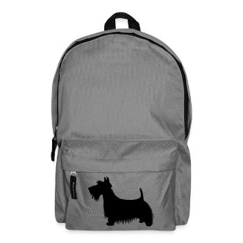 Eine Silhouettenillustration eines Scots Terrier - Rucksack - Mittelgrau - Vorne