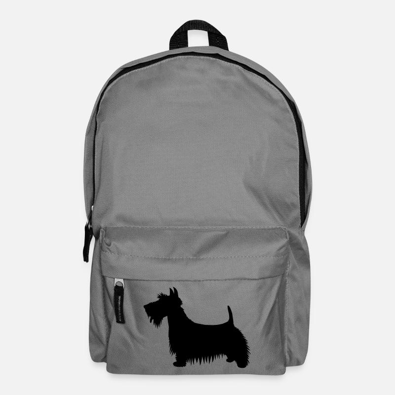 Une illustration de la silhouette d’un chien Scots Terrier - Sac à dos - gris éléphant