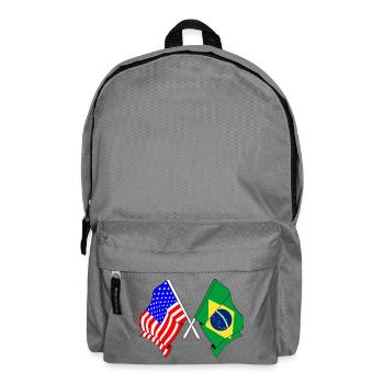 Flag USA and Brazil flag - Backpack - elephant grey - Front