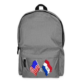 Flagge USA, Flagge Paraguay - Rucksack - Mittelgrau - Vorne